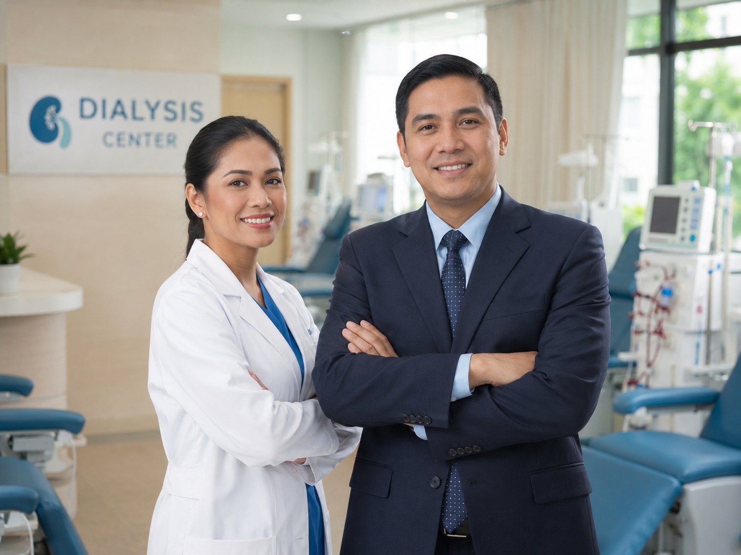 A LABExpressMD partner clinician and a partner administrator at a dialysis center.